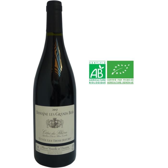 Domaine Les Grands Bois Cuvée Les 3 Sœurs 2017 Côtes-du-Rhône - Vin rouge de la Vallée du Rhône - Bio