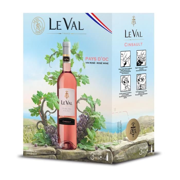 Le Val Cinsault IGP Pays d’Oc - Vin rosé de Languedoc - Bib 3 L