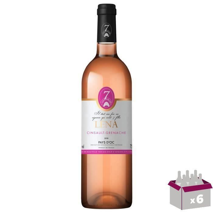 Les 7 Sœurs Léna Cinsault-Grenache 2018 Pays d'Oc - Vin rosé de Languedoc-Roussillon