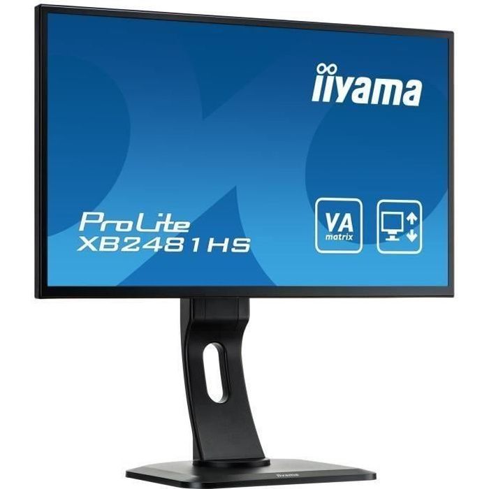 Ecran PC - IIYAMA ProLite XB2481HS-B1 - 24- FHD - Dalle TN - 2ms - DVI-D/VGA/HDMI