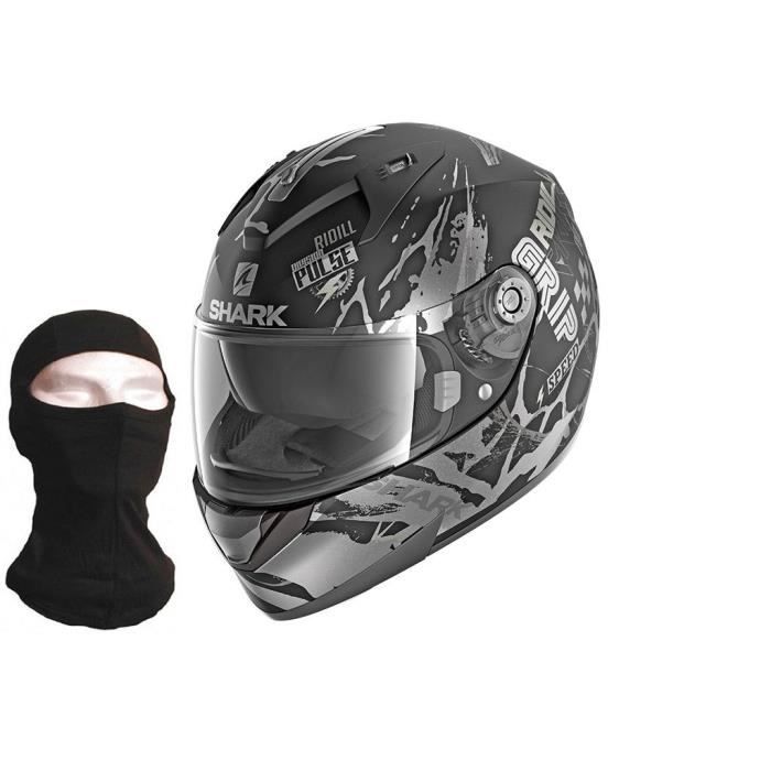 SHARK Casque moto intégral Ridill Drift-R + Cagoule - Noir anthracite