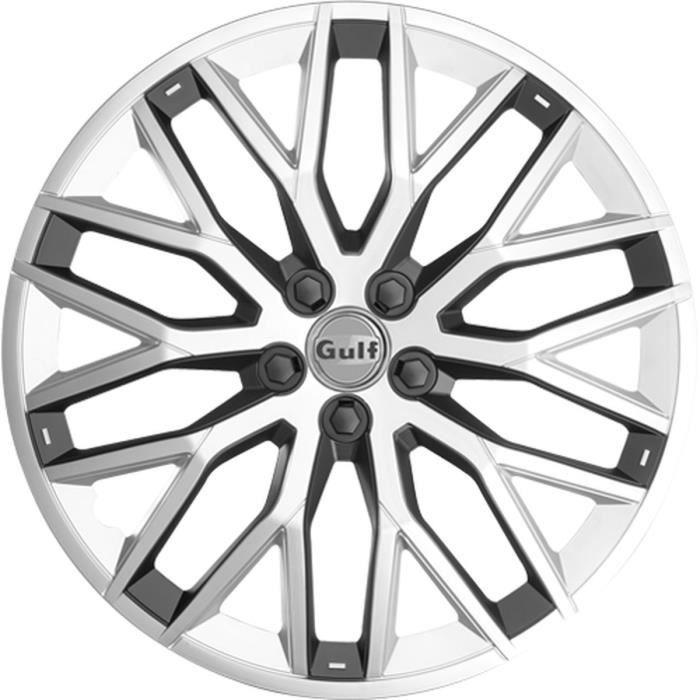 GULF GT40 4 Enjoliveurs 16 Pouces Facing Argent et Intérieur Noir