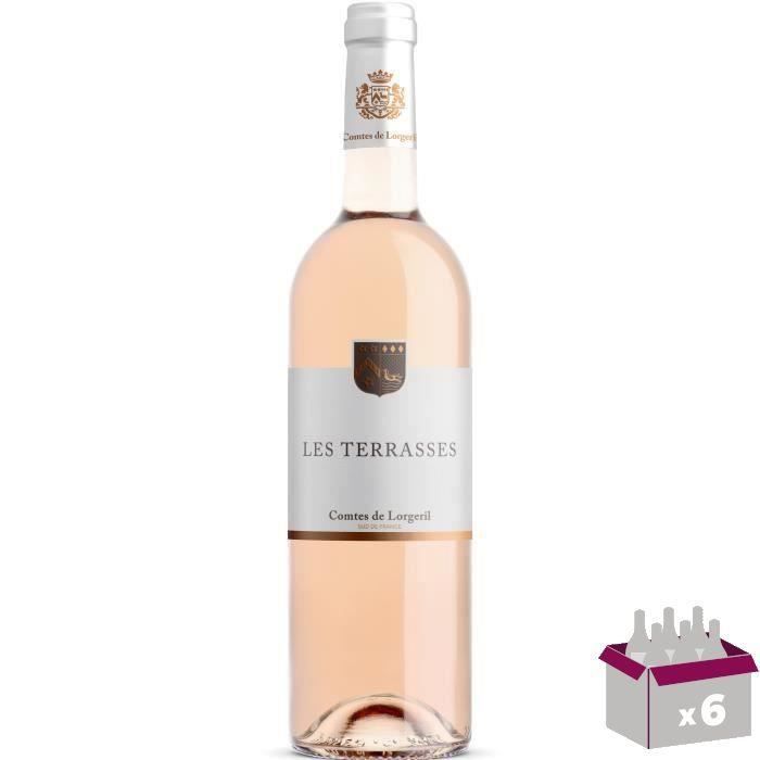 Vignobles Lorgeril Les Terrasses 2020 Pays d'Oc - Vin rosé de Languedoc-Roussillon x6