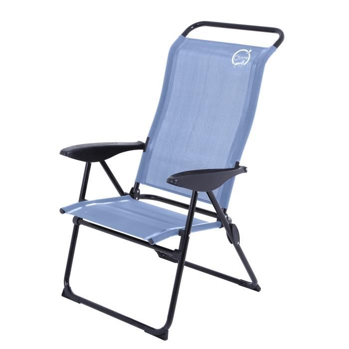 O'CAMP Fauteuil Relax 5 Positions avec Revêtement en Textylène