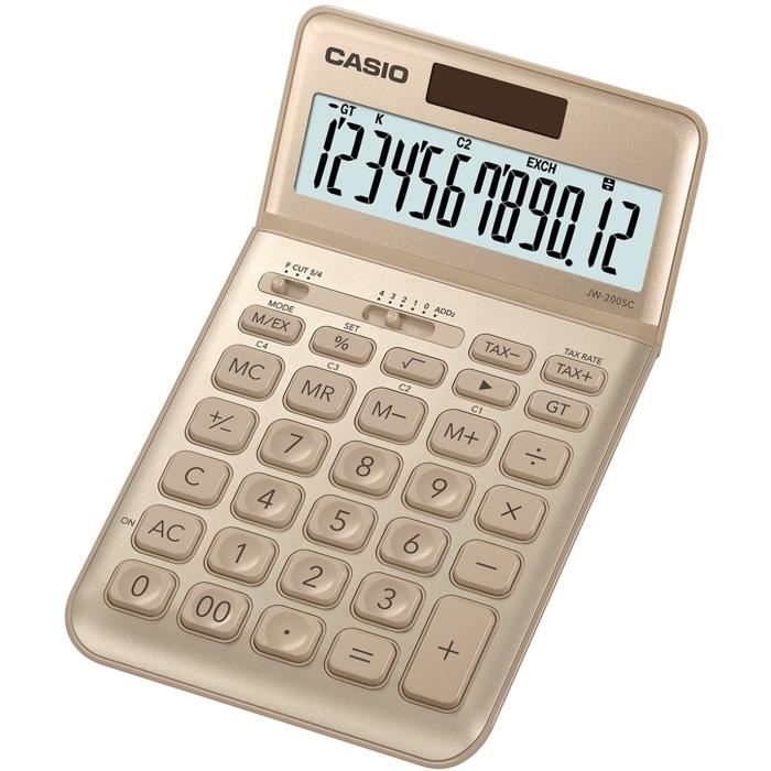 CASIO Calculatrice de bureau JW-200SC-GD-S-EP Jaune