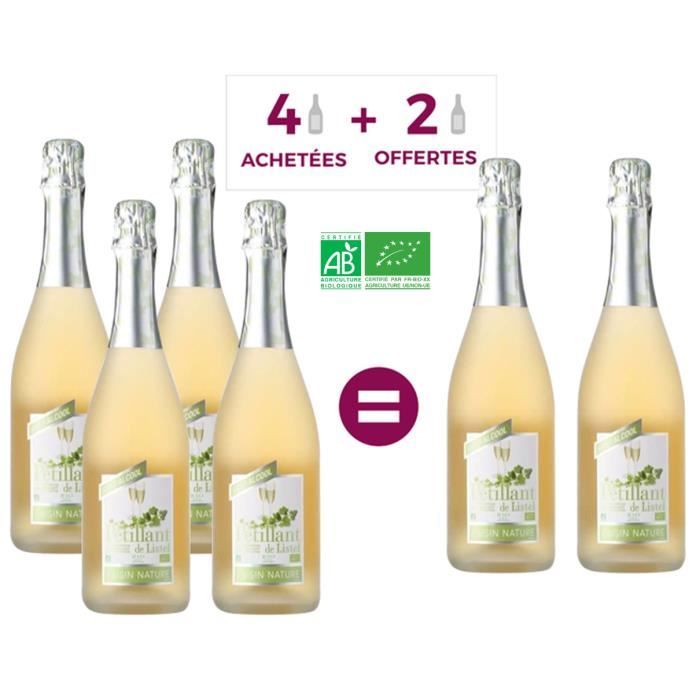 Pétillant de Listel - Raisin nature - Effervescent sans alcool - Bio - 75 cl