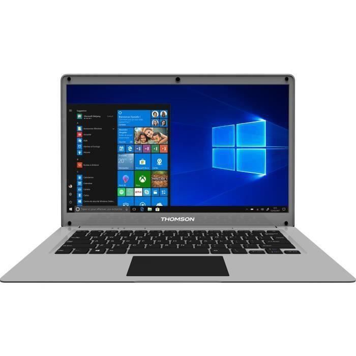 PC Portable - THOMSON NEO 14C - 14’’ HD - Celeron - RAM 4Go - Double Stockage 64Go+500Go HDD - Windows 10S - Silver - AZERTY