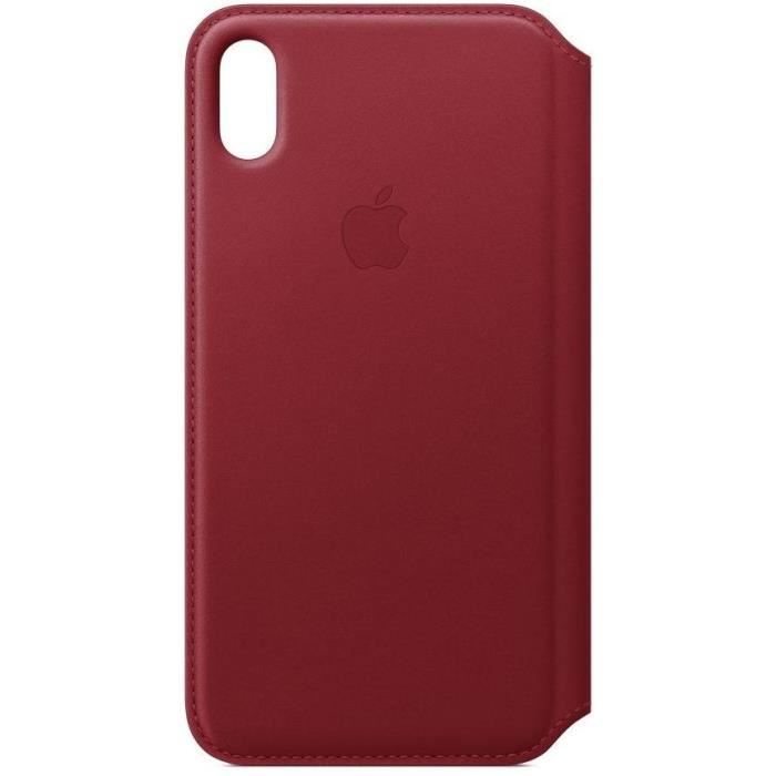 Étui folio en cuir pour iPhone XS Max - (PRODUCT)RED