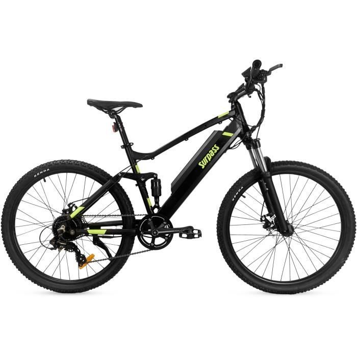 VTT Électrique SURPASS 27,5- Noir 8 vitesses Tout-Suspendu - Batterie 11,6 Ah - Freins à disque
