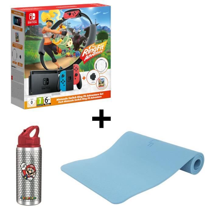 Pack : Console Nintendo Switch Néon + Ring Fit Adventure (code) + 1 Ring-Con + 1 Sangle de jambe + T