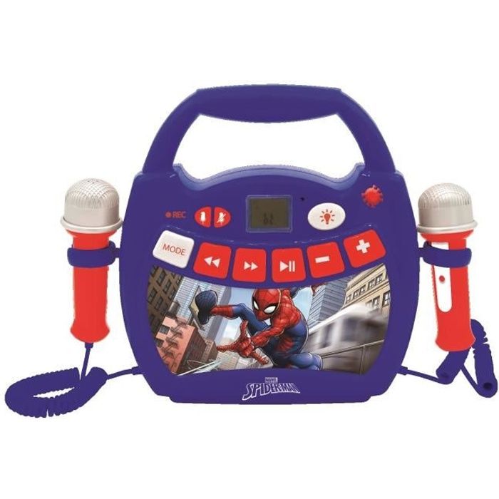 SPIDER-MAN Lecteur audio sans fil portable avec 2 micros - LEXIBOOK