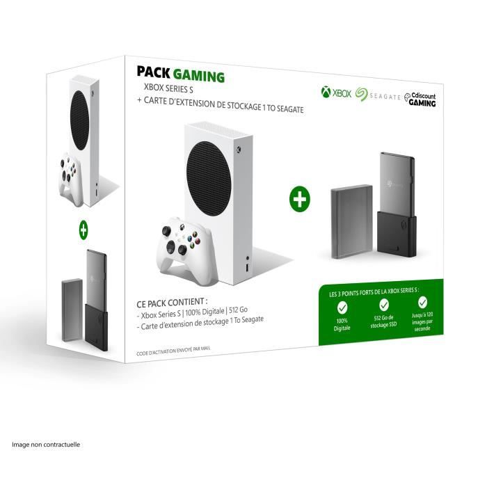Pack Xbox : Console Xbox Series S - 512Go + Carte d'extension de stockage - SEAGATE - 1To - Pour Xbox Series X-S