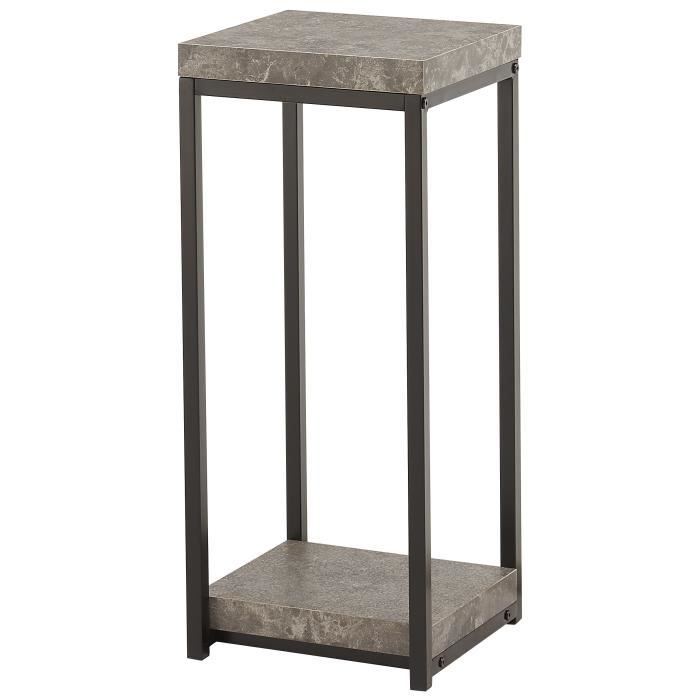 IMPAKT Selette-console 30 cm - Style industriel - Noir et effet béton