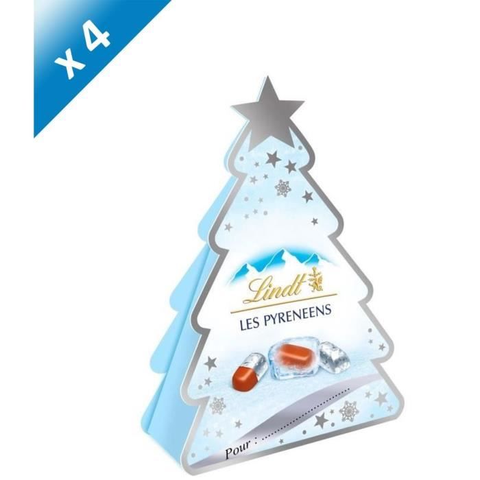 LINDT Lot de 4 Sapins Pyrénéens Lait - 37 g