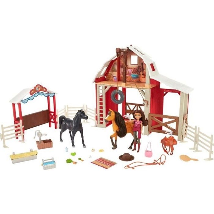 Spirit l'indomptable - Coffret Centre Équestre Deluxe, poupée Lucky et cheval Spirit - Accessoire Poupée - Dès 3 ans