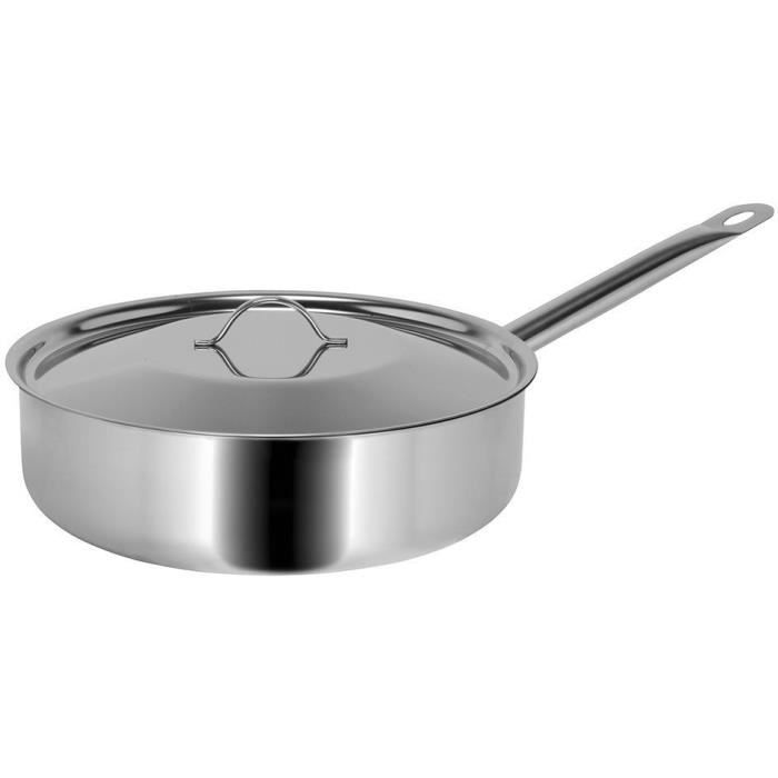 SITRAM Sauteuse 28cm tous feux dont induction noir + pince