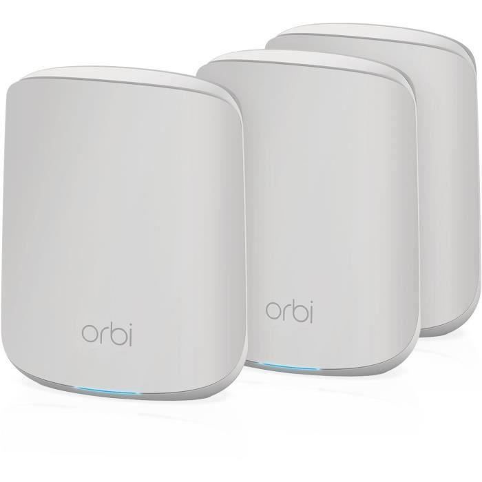 NETGEAR - Système WiFi 6 Mesh Orbi RBK353 Dual Band AX1800 - Pack de 3- Jusquà 20 appareils connectés et 300 m² de couverture