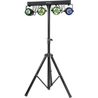 IBIZA DJLIGHT60 - Support de lumière avec 2 projecteurs PAR RBGW + 2 Moon Flower a LED RGBWA