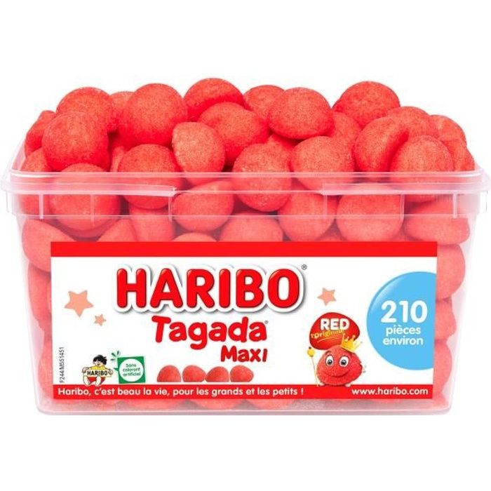 HARIBO Boite de 210 bonbons Tagada Maxi original - 1,06 kg