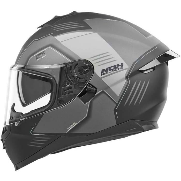 NOX Casque intégral N302S Torque - Noir titanium et argent
