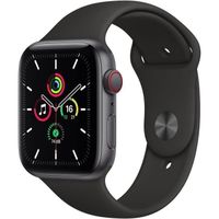 Apple Watch SE GPS + Cellular - 44mm Boîtier aluminium Gris Sidéral - Bracelet Noir (2020) - Reconditionné - Très bon état