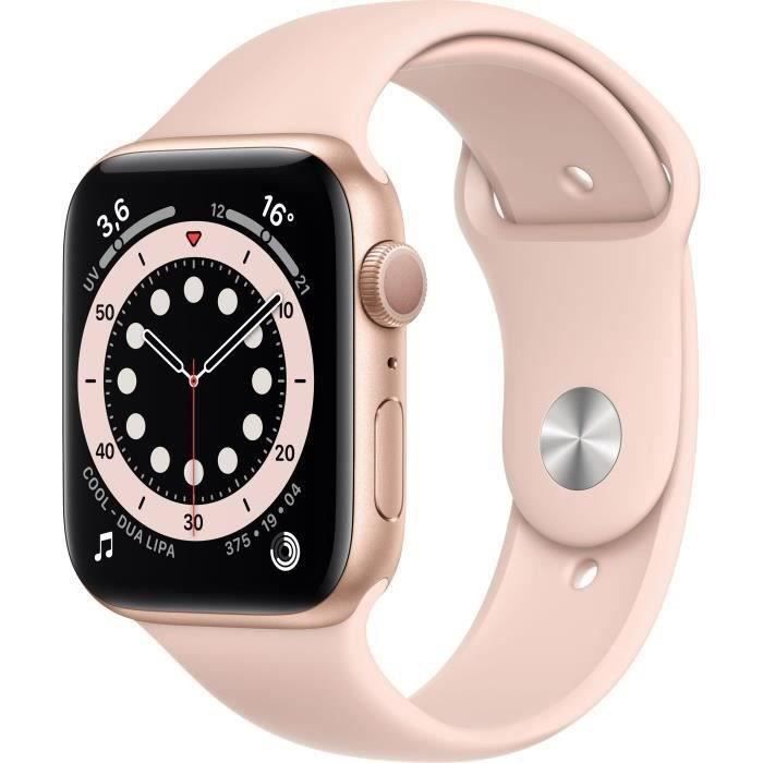 Apple Watch Series 6 Gps - 44mm Boîtier Aluminium Or - Bracelet Rose Des Sables (2020) - Reconditionné - Très Bon état