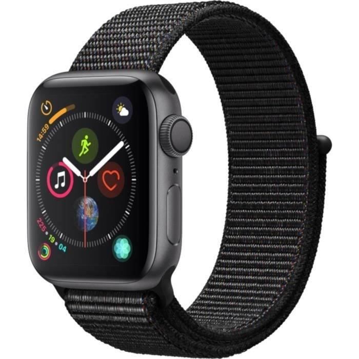 Apple Watch Series 4 GPS - 40mm Boîtier aluminium gris sidéral - Boucle noir (2018) - Reconditionné - Très bon état
