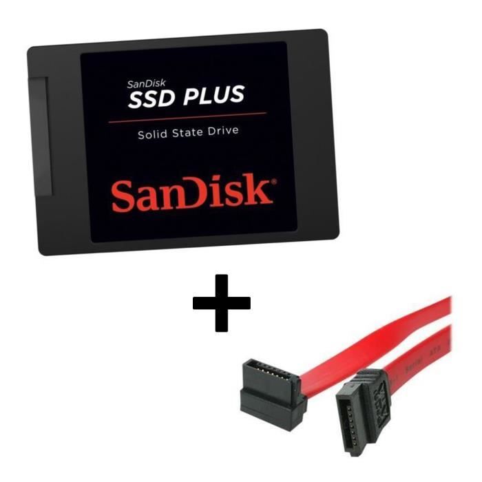 Pack SANDISK SDSSDA G26 480Go 2,5- + STARTECH Câble SATA vers SATA coudé à angle droit de 20 cm