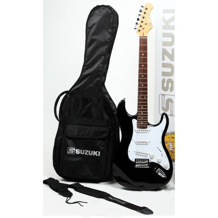SUZUKI Guitare électrique noire type stratocaster