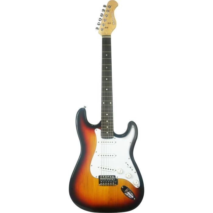 SUZUKI Guitare électrique sunburst type stratocaster