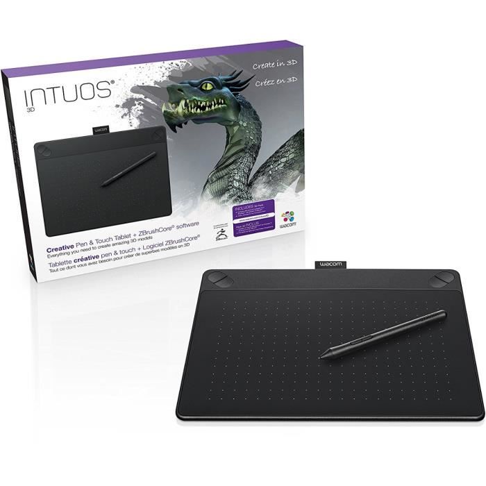 Wacom Tablette graphique Intuos 3D - Noir - Stylet - USB