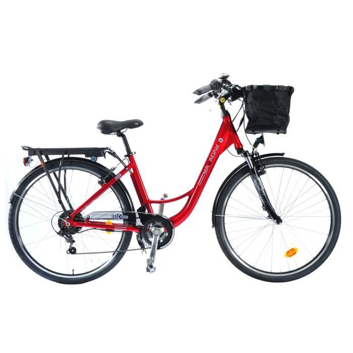 MAKADAM VAE E-balade 28''-55km-7 vitesses SHIMANO-Freins Vbrake-Cadre Alu-Femme-Rouge