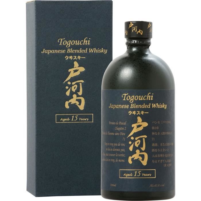 Whisky Togouchi 15 ans - Blended whisky - Japon - 43,8%vol - 70cl sous étui
