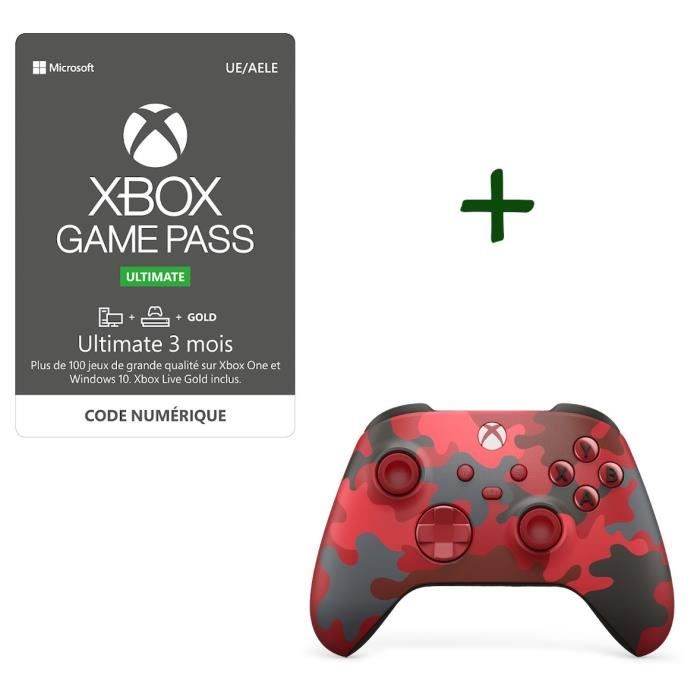 Pack Xbox : Manette Xbox Series sans fil nouvelle génération - Daystrike Camo + Abonnement Xbox Game Pass Ultimate 3 mois