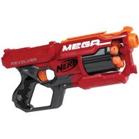 NERF MEGA - Cyclone - Pistolet à barillet de 6 Méga fléchettes pour tirer à plus de 23 mètres