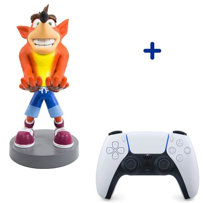Pack PlayStation : Manette PS5 DualSense Blanche/White + Figurine Crash Bandicoot - Support de Manette Exquisite Gaming