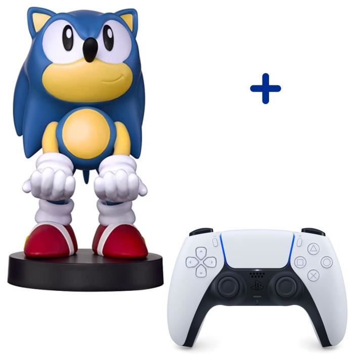 Pack PlayStation : Manette PS5 DualSense Blanche/White + Figurine Sonic The Hedgehog - Support de Manette Exquisite Gaming