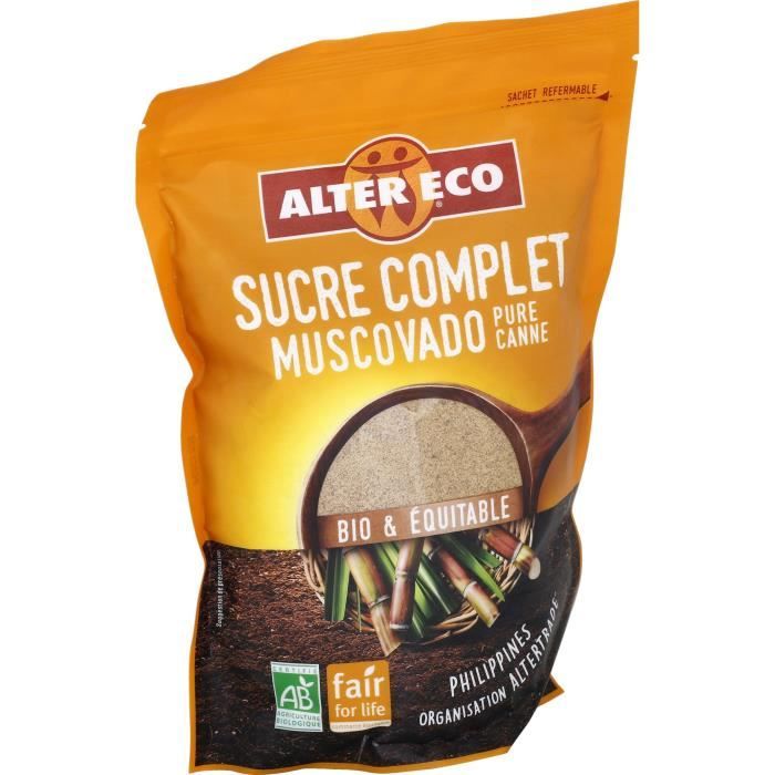 Alter Eco Sucre Complet Muscovado Poudre 500g