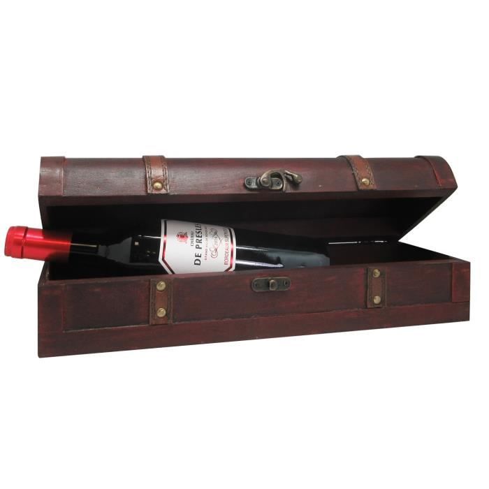 Coffret bois antique - Château De Presles 2014 Bordeaux Supérieur - Vin Rouge de Bordeaux