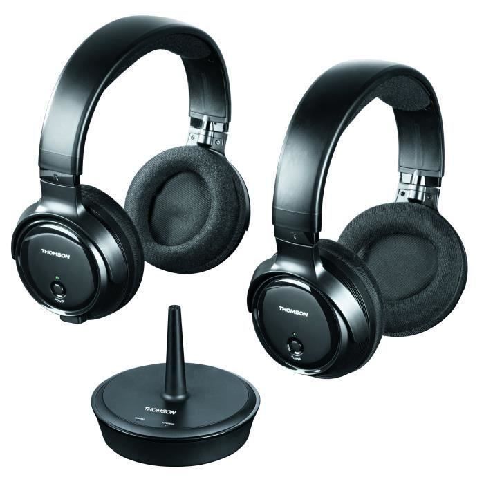 THOMSON WHP3203DPL Casques sans fil UHF 2 canaux Noir