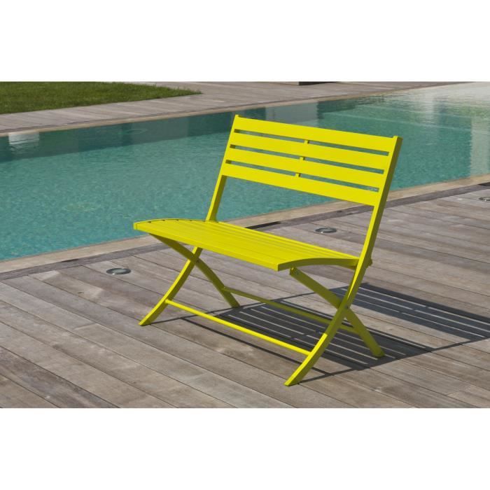ALUMOB Banc de jardin pliant Marius en aluminium 97x16x97 cm - Jaune