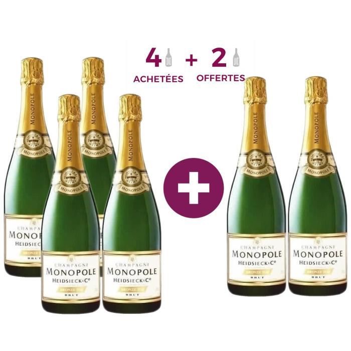 4 achetées + 2 offertes - Champagne Heidsieck Monopole Brut