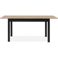 Table extensible COBURG + 1 allonge 40cm - Style industriel - Chêne artisan/noir- 10 Personnes - L 137-177 x H 76,5 x P 80 cm