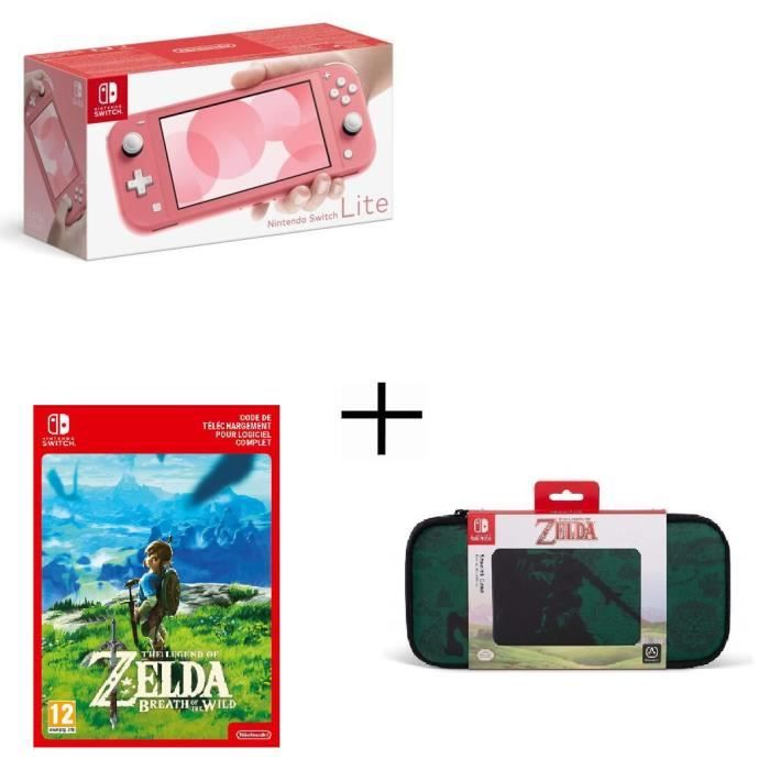 Pack Switch Lite Corail + The Legend of Zelda - Code Téléchargement + Housse zelda