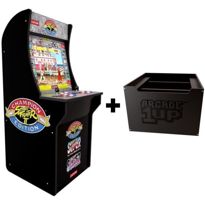 Borne de jeu d'arcade Street Fighter 2 + Réhausseur - Arcade 1UP