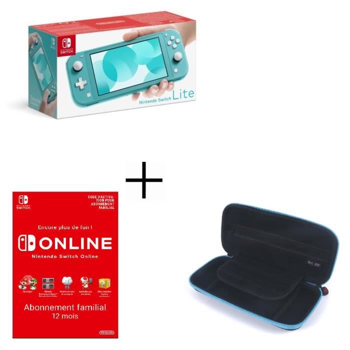 Pack Switch Lite Turquoise + Abonnement 12 mois Familial + Housse transport steelplay