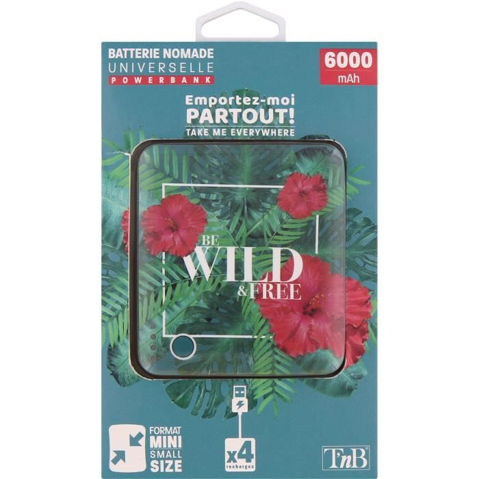 T'nB WILD AND FREE PBUS6000WF Batterie de secours 6000 mAh