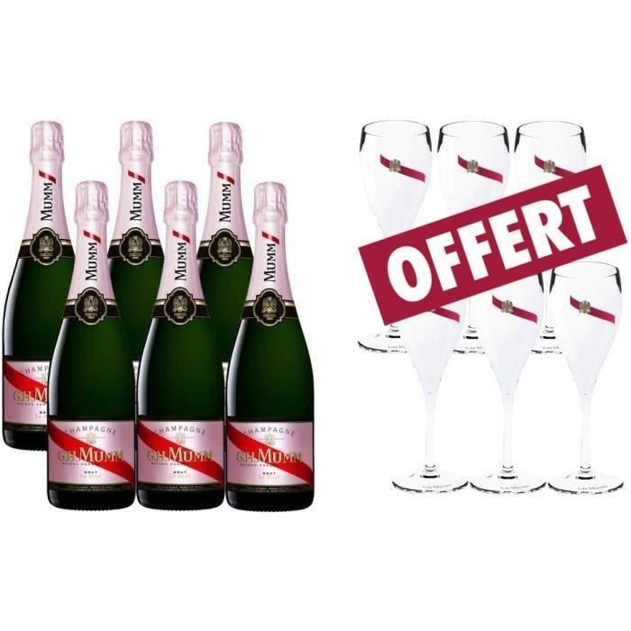 Champagne Mumm Brut Rosé - 6 Flûtes Mumm