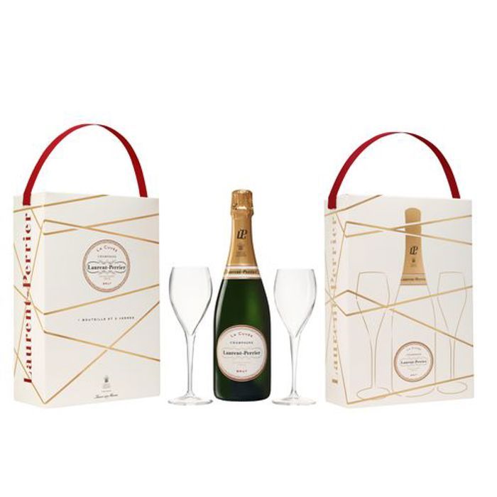Champagne Laurent-Perrier La Cuvée - 1 bouteille x 75 cl + 2 flûtes