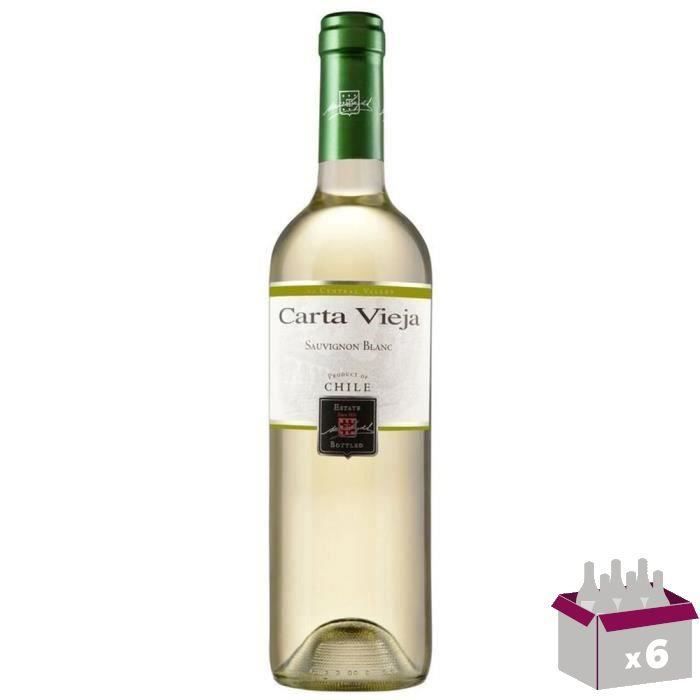 CARTA VIEJA Varietal Sauvignon Vin du Chili - Blanc - 75 cl x6